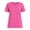 Hot Pink, variant on Women's V-Neck Short Sleeve Side Slit Loose Fit Tunic T-Shirt, Women's Plus Hot Pink,Size S-3XL