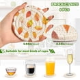 thumbnail image 2 of Yayeee 6 PCS Drink Coasters with Holder Set Woven Absorbent Round Tabletop Hot Pad, Orange Leaves, 2 of 7