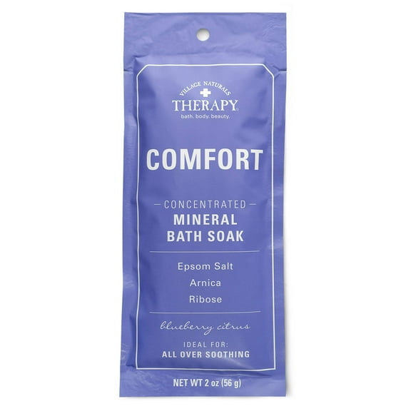 Village Naturals Therapy Comfort Concentrated Mineral Soak, Blueberry Citrus Scent, 2 oz.