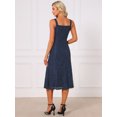 thumbnail image 4 of DARING DIVA Women's Lace Prom Straps Square Neck Sleeveless Midi Dress M Dark Blue, 4 of 5