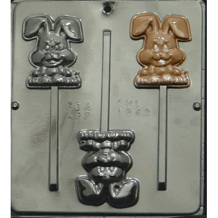 - 1843 Happy Easter Bunny Lollipop Chocolate Candy Mold