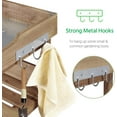 thumbnail image 5 of TYUIOP Outdoor Garden Potting Bench Table Wooden Horticulture Planting Worstation w/Metal Tabletop/Storage Shelf/3 Hooks. Brown, 5 of 10