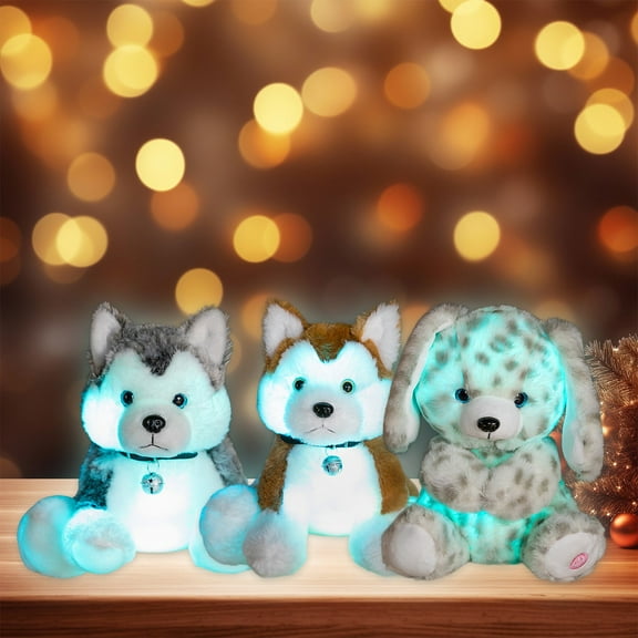 OEFNTAC 25cm Colorful LED Luminous Plush Animal Toy Light Up Stuffed Pillow Night Light Birthday Gift for Kids Adults 9.8x5in Battery Not Included