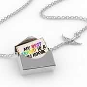 Locket Necklace My best Friend a Yili Horse in a silver Envelope Neonblond