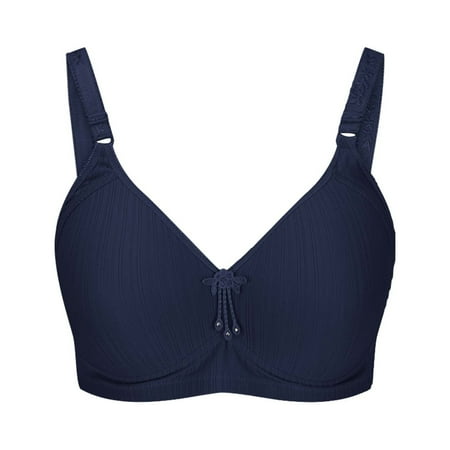 Full-Figure Bra Women Pullover Bra Feature V-Neck Balconette Bra Style W-699 Blue 50