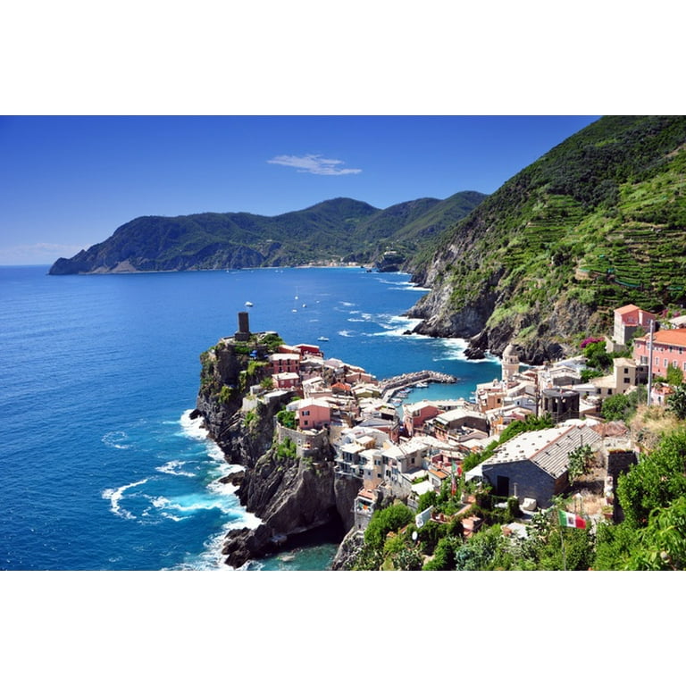 16x20 Canvas Print the View of Vernazza Italy Painting, Cinque Terre 