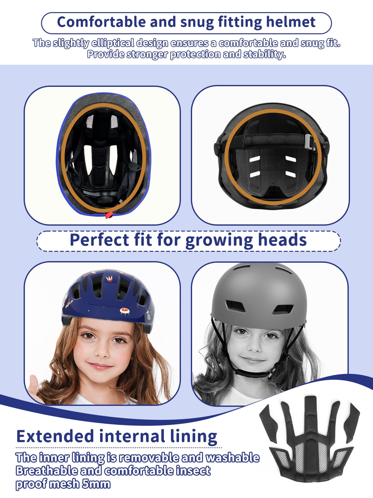 KORIMEFA Kids Bike Helmet Toddler Bicycles Helmets, Multi-Sport Protective Gear Set for 3-5-8-14 Years Boys Girls with Knee Elbow Pads Wrist Guards for Cycling,Skateboarding,Skating Scooter