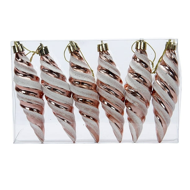 Adorno para Árbol de Navidad Xihbxyly 11 Cm En Forma de Fruta Larga y Puntiaguda Paquete 6