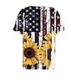 thumbnail image 5 of Sakmal Trendy Tops for Women 2024 Short Sleeve Yellow Graphic V-Neck Independence Day T-Shirts Shirts for Women, 5 of 5