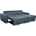 thumbnail image 4 of Roomfitters 97" Convertible Sectional Sofa with Storage Chaise, Adjustable Headrests, Contemporary L-Shaped Sleeper Sofa with Pull-Out Bed, Stylish Living Room Furniture, Blue, 4 of 5