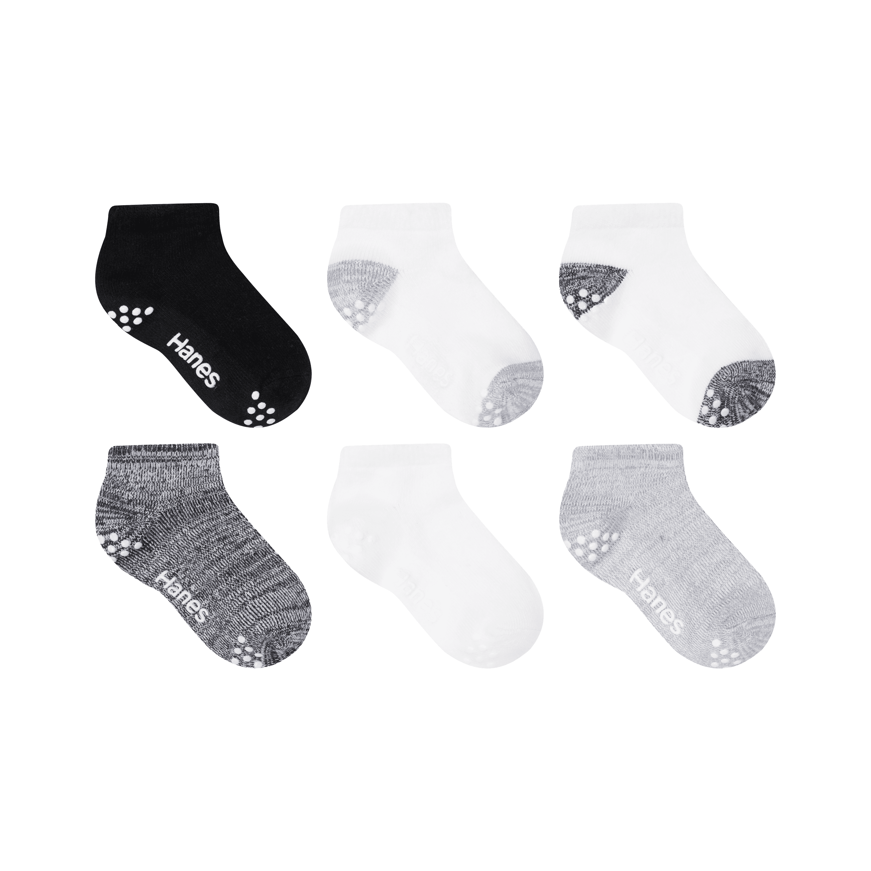 Hanes Boys Low-Cut Socks, 6 Pairs, Pure Comfort SuperSoft Low-Cut Socks for Infant and Toddler Boys