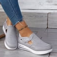 thumbnail image 2 of HEWUQI Womens Wedge Platform Slip on Lightweight Knit Mesh Casual Walking Shoes Breathable Non Slip Fashion Tennis Running Sneakers Gray Size 8, 2 of 5