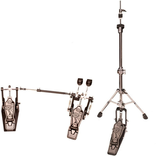 ChromaCast Double Braced Two Legged Adjustable Hi Hat Stand with Chain Drive Double Bass Pedal
