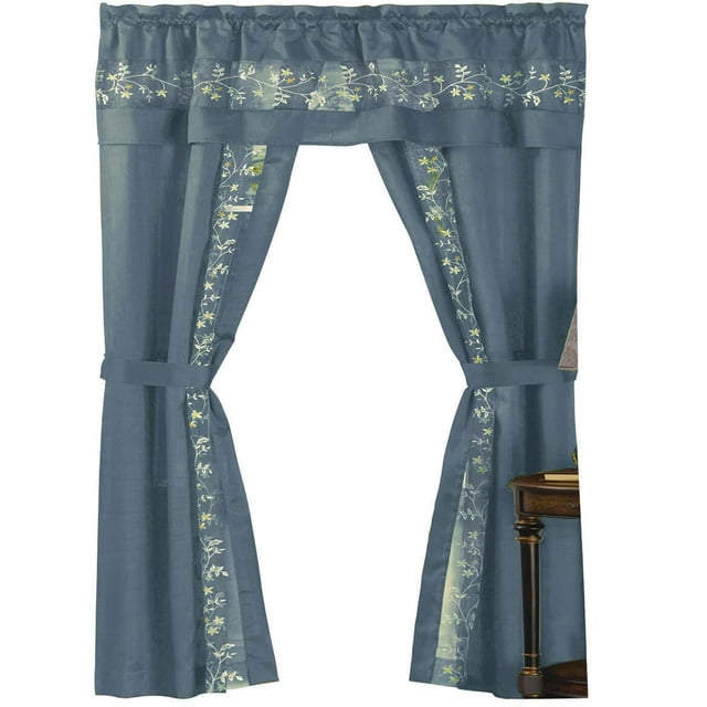 Juego de Cortinas ACHIM Fairfield 140x213 cm Azul Hielo de 5 Piezas