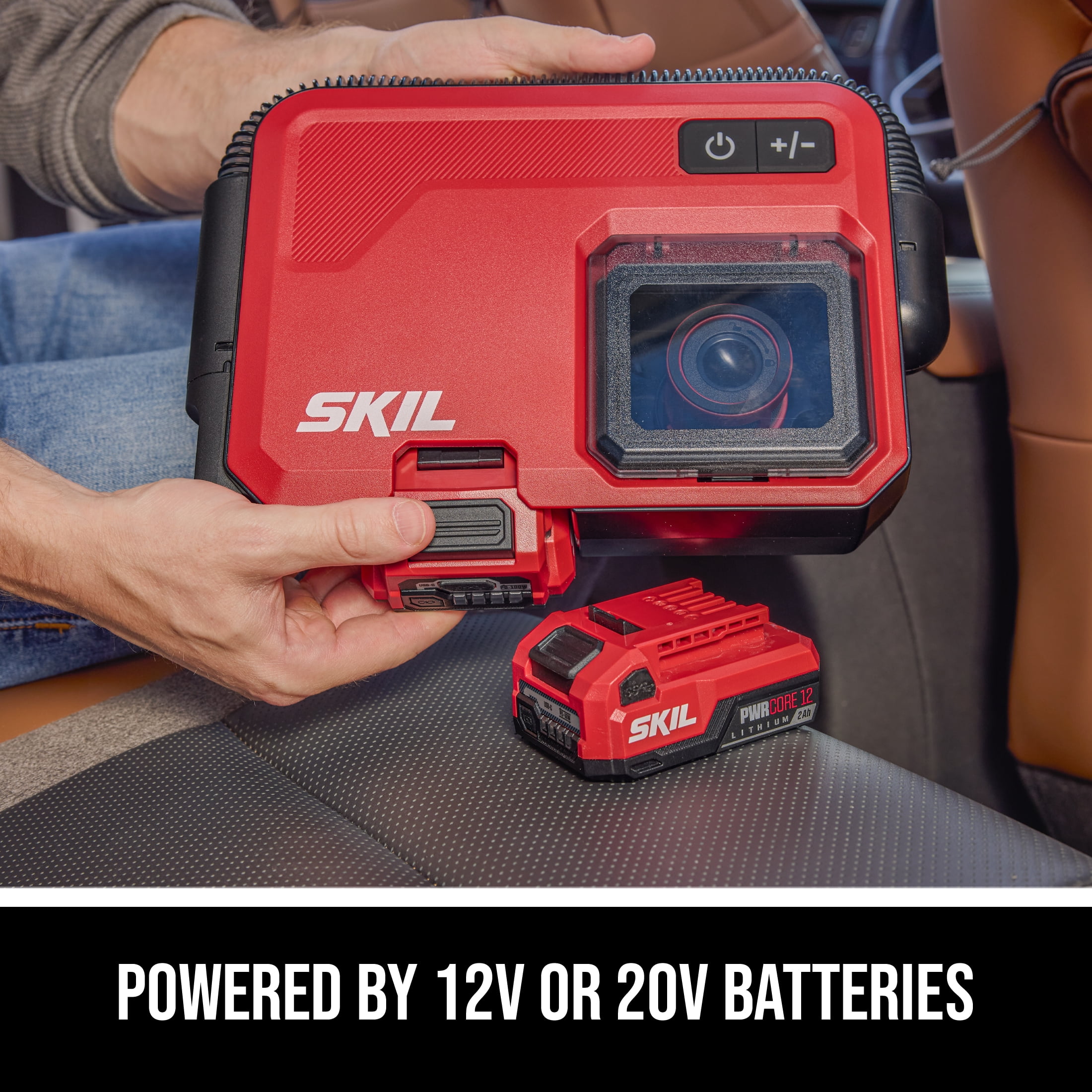 SKIL 12V/20V Brushless Slim Vacuum, 20V Kit Including 20V 2.0Ah USB-C battery and Charger-VA1200D-10