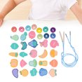 thumbnail image 1 of Peahefy Educational String Beads Toy,Threading Beads Toy,Wooden String Threading Beads Children Toddlers Preschool Educational Early Learning Toy, 1 of 8