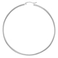 thumbnail image 3 of Wellingsale Ladies 14k White Gold Polished 2mm Hinged Hoop Earrings (65 x 65 mm), 3 of 7