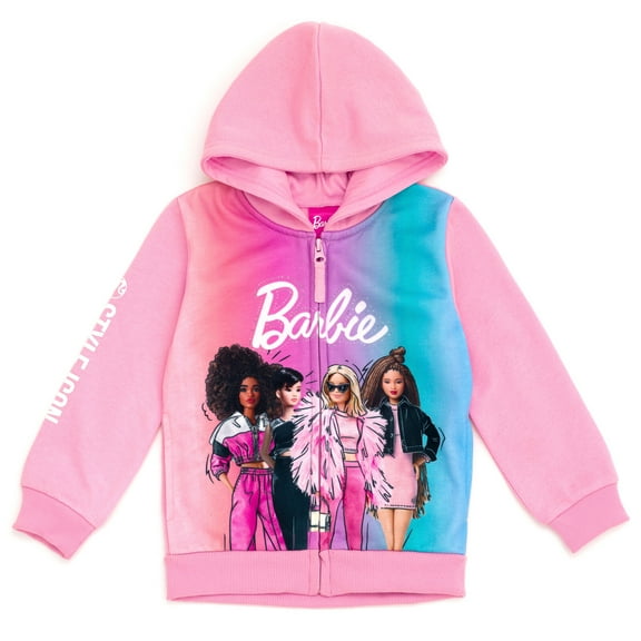 Barbie Fleece Zip Up Hoodie Toddler to Big Kid