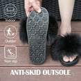 thumbnail image 3 of Pilipala Women's Furry Faux Fur Slides Fuzzy Slippers Fluffy Sandals Outdoor Indoor, 3 of 5