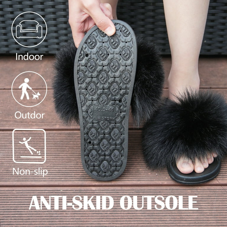 Walmart faux fur sandals sales