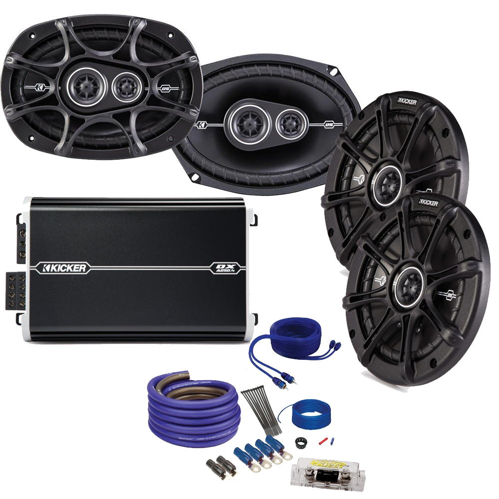 Kicker DS 6x9 and 6.5" Speaker package with Kicker DXA 250 watt 4