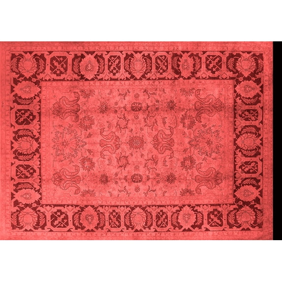 Ahgly Company Indoor Rectangle Oriental Red Traditional Area Rugs, 7' x 10'