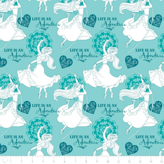 Disney Elena Of Avalor Banderines in Blue Camelot 100% Cotton Fabric By The Yard