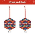 thumbnail image 2 of KLL Colorful Hawaii Palms Pattern Acrylic Christmas Ornaments,1 PCS Xmas Tree Decor with Ribbon 3" Christmas Décor Christmas Pendant for Hanging on Tree & Party Favors-Hexagon, 2 of 7
