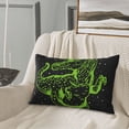 thumbnail image 5 of Uemuo DINOSAUR IN SPACE Print Throw Pillow Case – Cozy & Soft Cushion Cover, Hypoallergenic Pillow Case for Sleeping, Perfect for Women with Envelope Closure-14"x20", 5 of 6