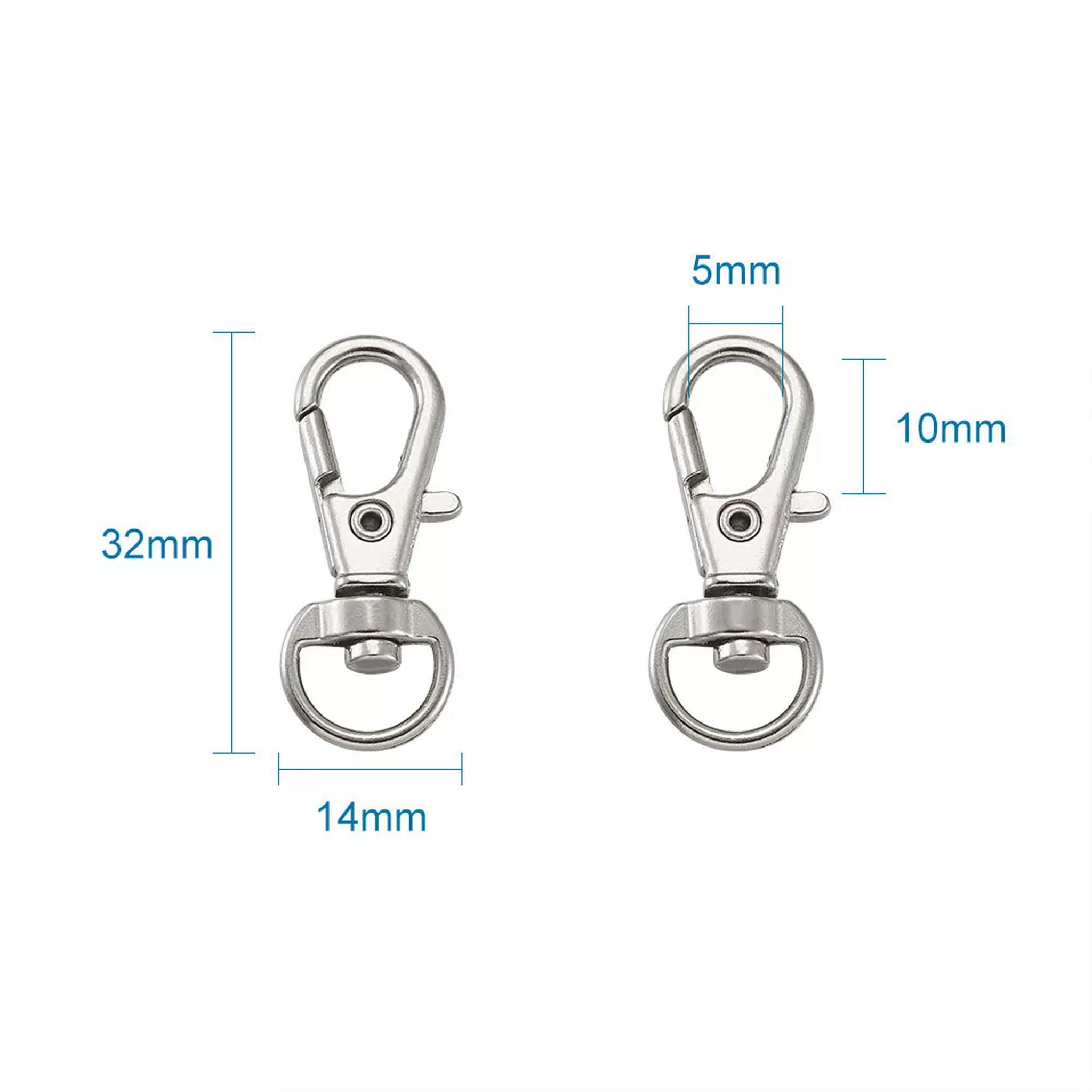 U8MO 500PC Alloy Swivel Lobster Claw Clasps Snap Hook Jewelry Making Platinum 32X13mm