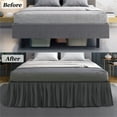 thumbnail image 6 of PiccoCasa Brushed Microfiber Bed Skirts 16" Drop Ruffled Wrap Around, King Dark Gray, 6 of 7