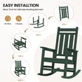 thumbnail image 4 of KINGYES Outdoor Rocking Chair Set of 2 HDPE All Weather Patio Rocker for Garden Lawn, Green, 4 of 8