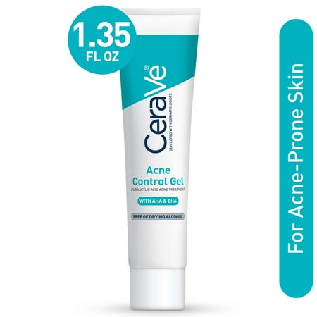 CeraVe Salicylic Acid Acne Control Gel Treatment, Acne Treatment for Face, 1.35 fl oz.
