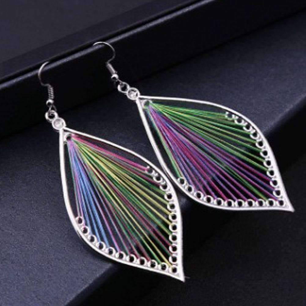 Feshionn IOBI Global Beauty Silk Thread String Art Drop Earrings In