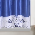 thumbnail image 3 of Butterfly Embroidered 3-Piece Kitchen Curtain Tiers & Swag Set, Navy color, 58x36 & 28x36 inches for daily life and holiday, 3 of 3