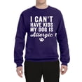 thumbnail image 2 of Wild Bobby, I Can't Have Kids My Dog is Allergic Funny, Dog Lover, Unisex Crewneck Graphic Sweatshirt, Purple, Small, 2 of 4
