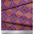 thumbnail image 2 of Soimoi Polyester Crepe Fabric Floral Mandala Print Sewing Fabric Yard 42 Inch Wide, 2 of 3