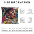 thumbnail image 5 of Orinice Woman with Hoop Earrings Graphic Decorative Pillow Cover for Home Couch 24x24in, 5 of 5