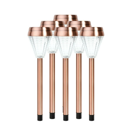 Ecothink Copper Solar Outdoor Lights (Set of 6), Rechargeable Lights, Long Lasting Technology, Illuminates Yards, Pathways and (Best Long Lasting Solar Lights)