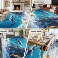 thumbnail image 5 of Shark Coastal Area Rug 5x8 FT, Non Slip Bedroom Throw Carpet, Summer Beach Coral Ocean Nautical Washable Soft Floor Carpet Non-Shedding Rug for Living Room Nursery Dorm Office, 5 of 9