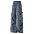 thumbnail image 4 of Baggy Cargo Pants For Men Windproof Stretch Elastic Waist Drawstring Parachute Pants Waterproof Hiking Joggers Multi Pockets, 4 of 9