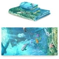thumbnail image 2 of SKYSONIC 3 Pack Towel Underwater Scenery Cotton Bath Towel Set (1 Bath Towel, 1 Hand Towel, 1 Washcloth) for Bathroom, Super Soft and Quick Dry Towels, 2 of 7