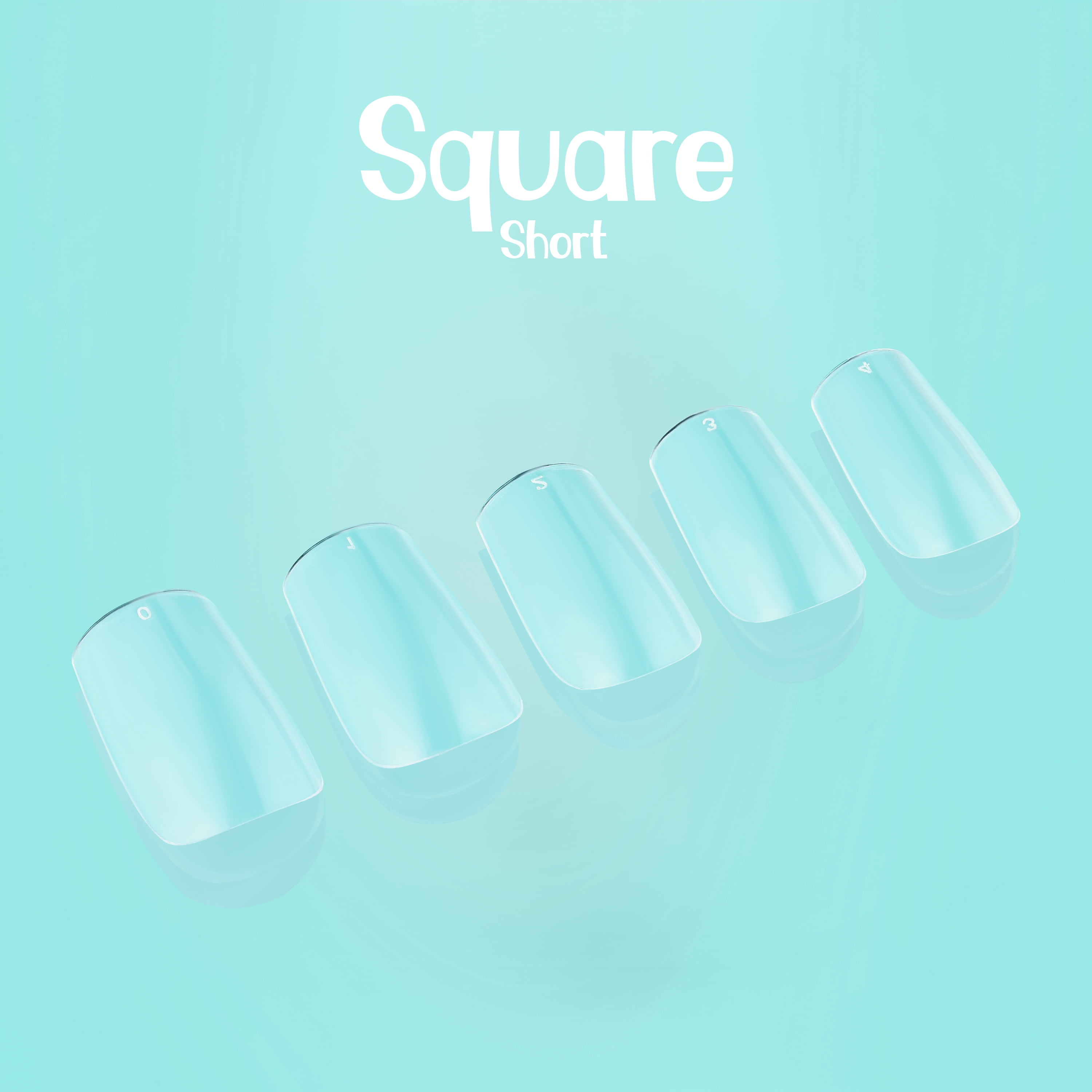 NABulous™ Clear Square Short Soft Gel Nail Starter Kit | Professional Nail Kit | Short Length Full Cover Nail Tips | DIY Manicure Essentials (Square Short)