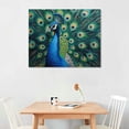 thumbnail image 2 of COMIO  Animal Canvas Wall Art Peacock Showing Its Beautiful Feathers Picture Print on Canvas for Modern Home Bedroom Decoration, 2 of 4