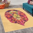 thumbnail image 2 of Zoo Decorative Rug, Colorful Animals Geometric Diamond Face Lions Mane Safari Wildlife Theme Image, Quality Carpet for Bedroom Dorm and Living Room, 6 Sizes, Peach Coral, by Ambesonne, 2 of 4