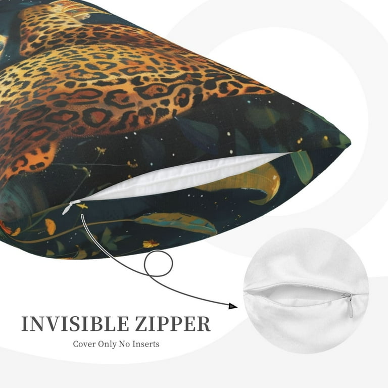 Gukieu Leopard Reading Tarot Cards Print Plush Pillow Cover