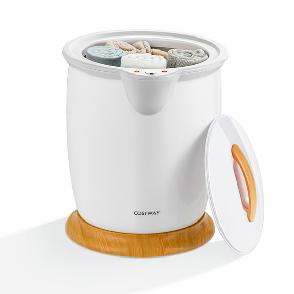 Costway Bathroom Towel Warmer Bucket w/ Fragrance Holder & Auto Shut Off White