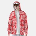 thumbnail image 4 of Gaeub Red Hibiscus Flower Men's and Women's UPF 50+ Long-Sleeved Sun Protection Clothing, Fishing Shirt Long Sleeve Zip - Large, 4 of 9