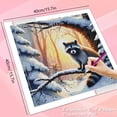 thumbnail image 2 of 5D DIY Raccoon Painting Winter Full Rhinestone Wall Decoration Diamond Mosaic Animal Rhinestone, 40*40cm, without frame.,Multicolor, 2 of 5