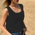 thumbnail image 5 of Heisall Womens Casual Tops Round Neck Sleeveless Solid Color Tshirts, 5 of 5